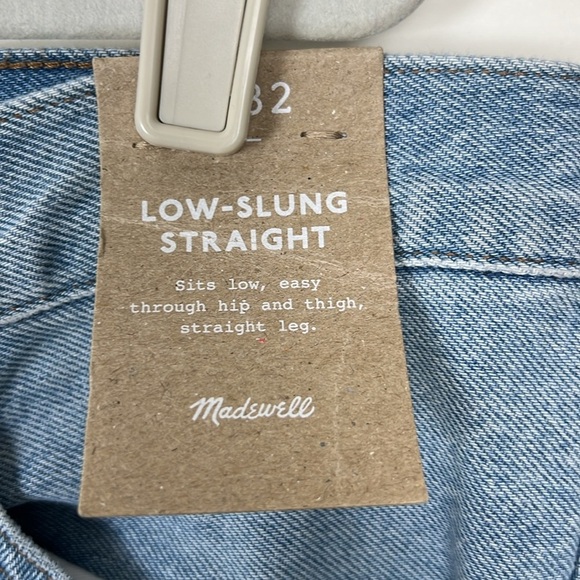 NWT Madewell Women's Low-Slung Straight Leg Jeans Light Wash Blue 32 Button Fly - Picture 5 of 9
